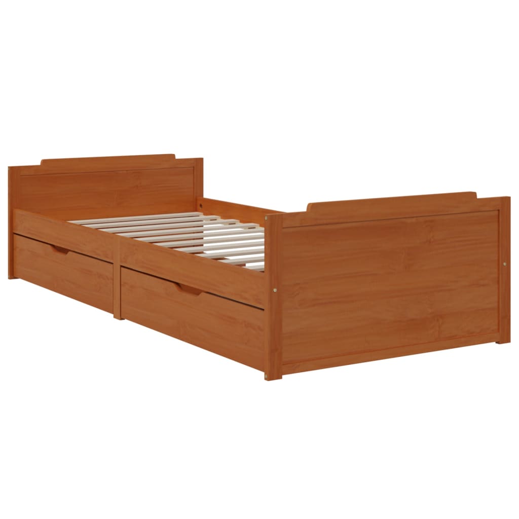 Bed Frame | Honey brown | Solid pine wood | Single | Bed Frame