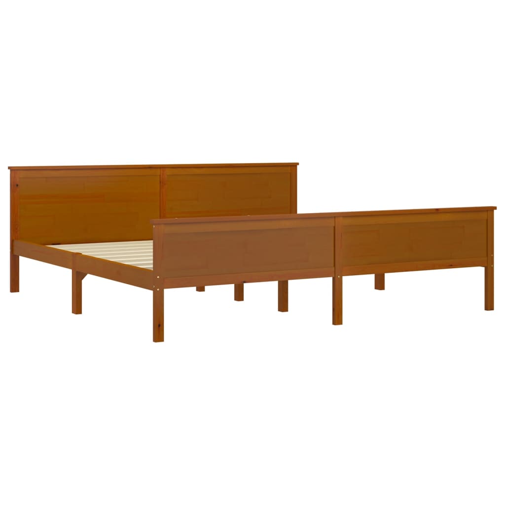 Bed Frame | Honey Brown | Solid Pine Wood, Plywood | Double |  Durable