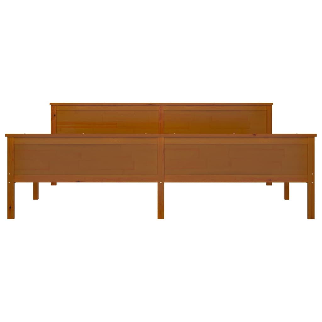 Bed Frame | Honey Brown | Solid Pine Wood, Plywood | Double |  Durable