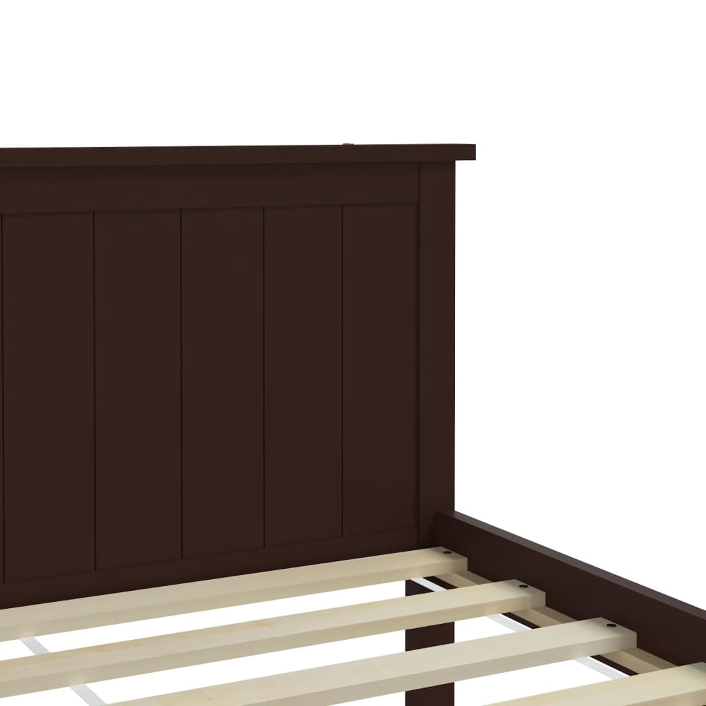 vidaXL Bed Frame without Mattress Dark Brown Solid Wood Pine 160x200 cm