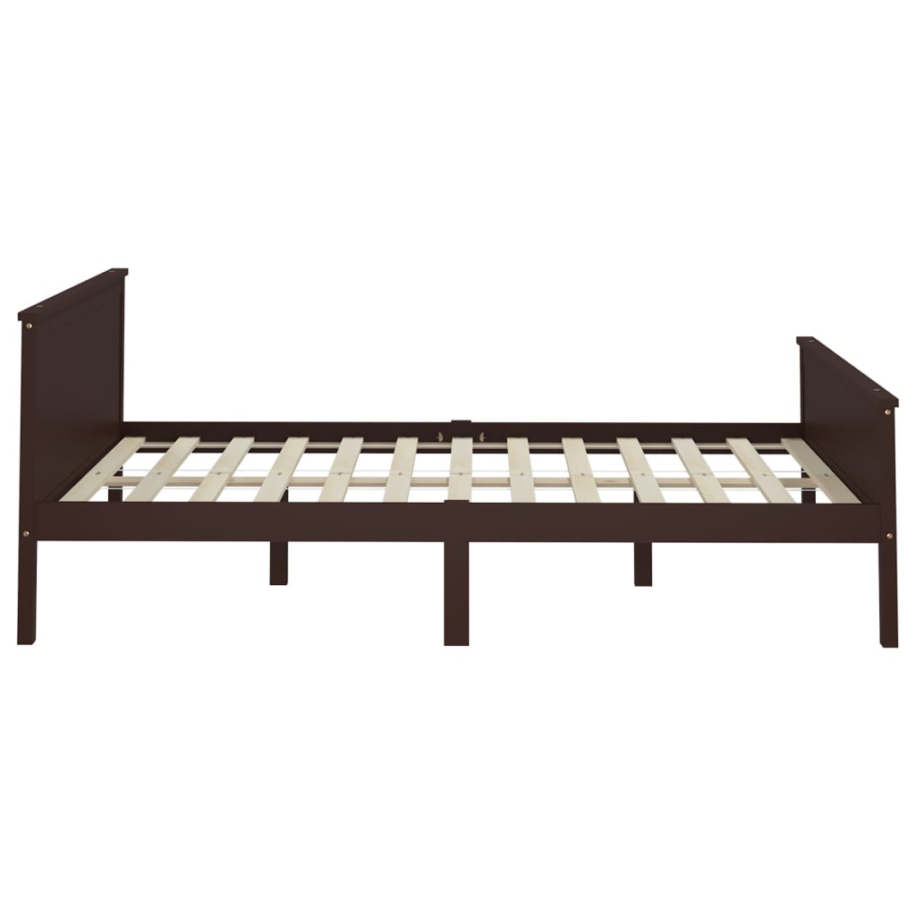 vidaXL Bed Frame without Mattress Dark Brown Solid Wood Pine 160x200 cm