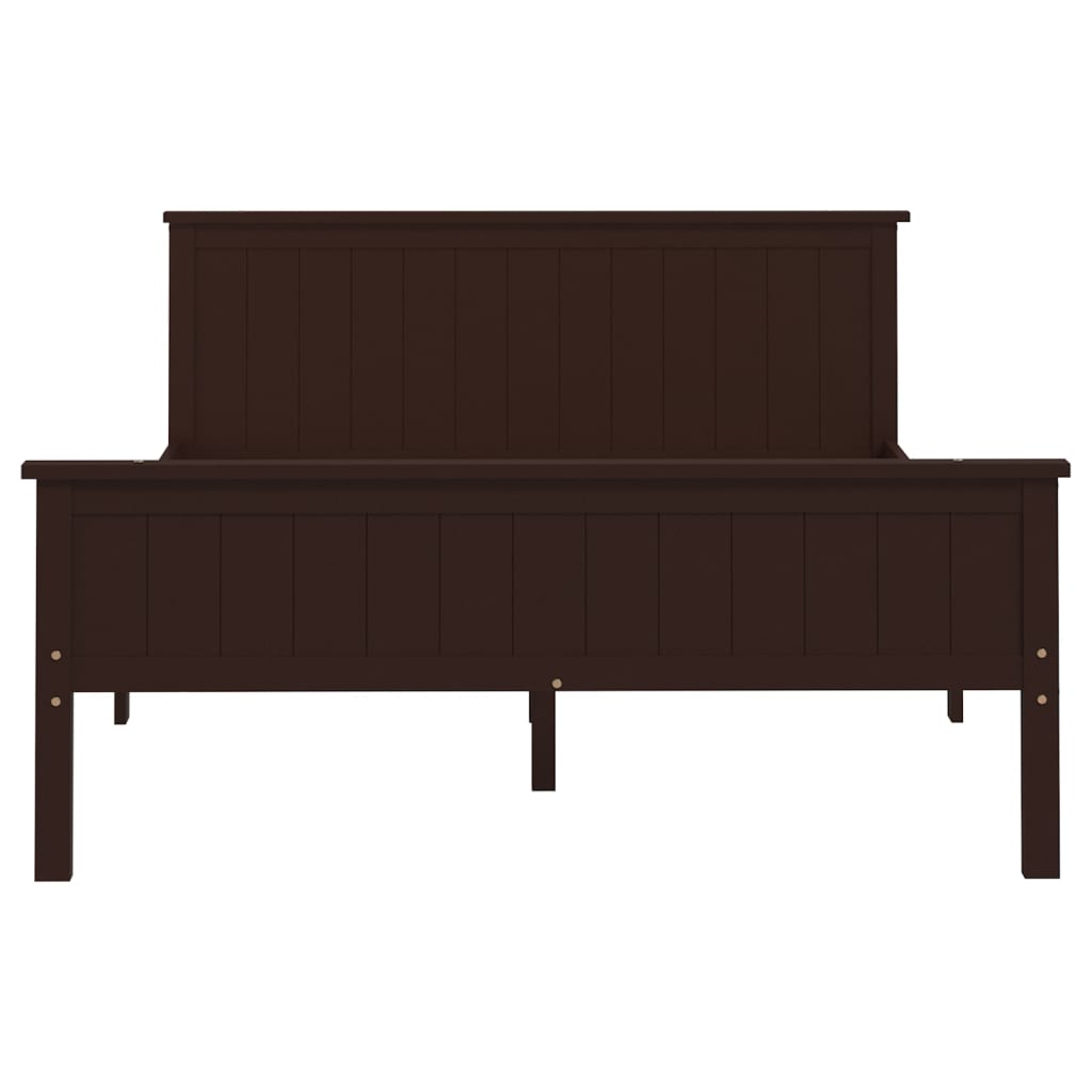 vidaXL Bed Frame without Mattress Dark Brown Solid Wood Pine 160x200 cm