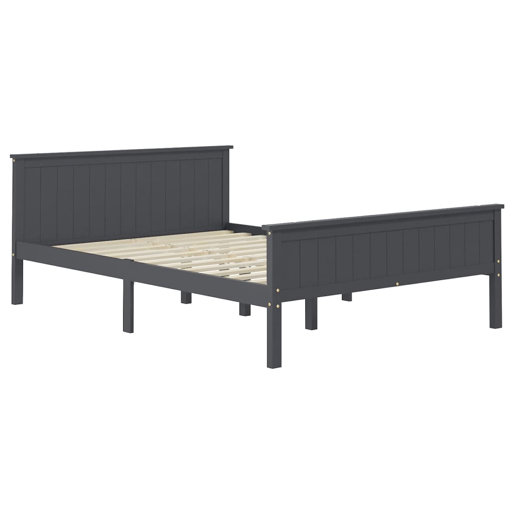 Bed Frame | Grey | Solid pine wood, Plywood | 160x200 cm | Minimalist