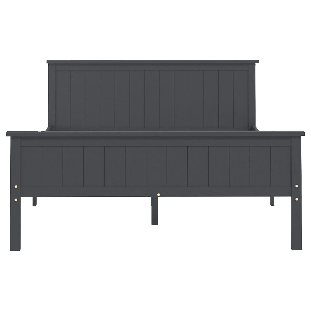 Bed Frame | Grey | Solid pine wood, Plywood | 160x200 cm | Minimalist