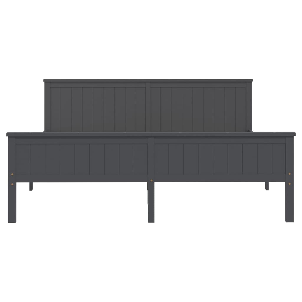 Bed Frame without Mattress Grey Solid Wood Pine 200x200 cm