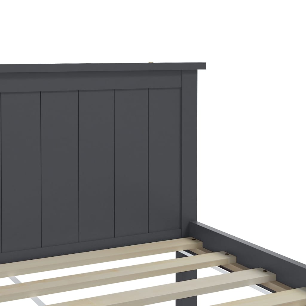 Bed Frame without Mattress Grey Solid Wood Pine 200x200 cm