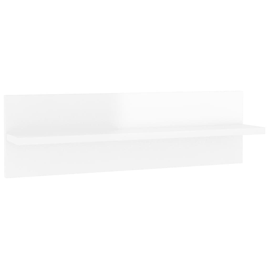 vidaXL Wall Shelf 2 pcs High Gloss White 60x11.5x18cm Engineered Wood