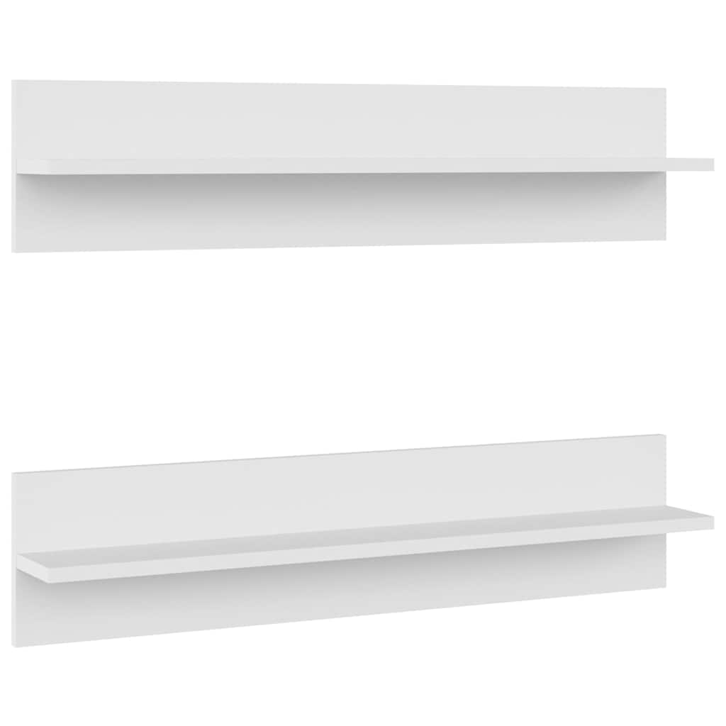 807333 vidaXL Wall Shelves 2 pcs White 80x11,5x18 cm Engineered Wood