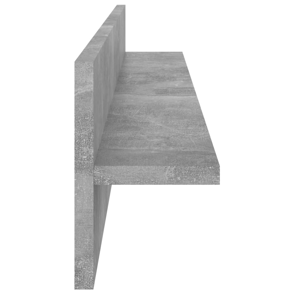 Wall Shelf 2 pcs Concrete Grey 80x11.5x18 cm Engineered Wood