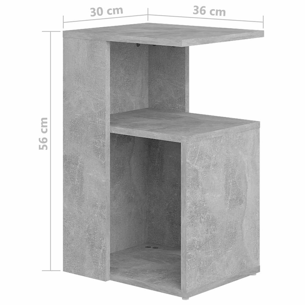 802997 vidaXL Side Table Concrete Grey 36x30x56 cm Engineered Wood