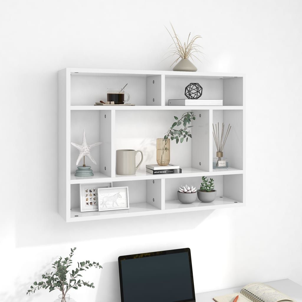 vidaXL Wall Shelf White 75x16x55 cm Engineered Wood