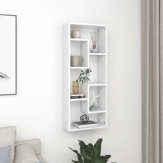 803011 vidaXL Wall Shelf White 36x16x90 cm Engineered Wood