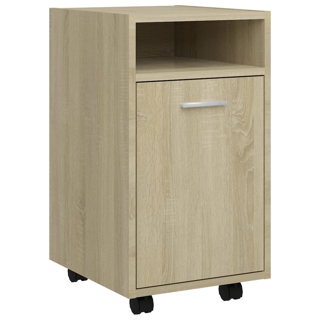 vidaXL Side Cabinet with Wheels Sonoma Oak 33x38x60 cm Engineered Wood