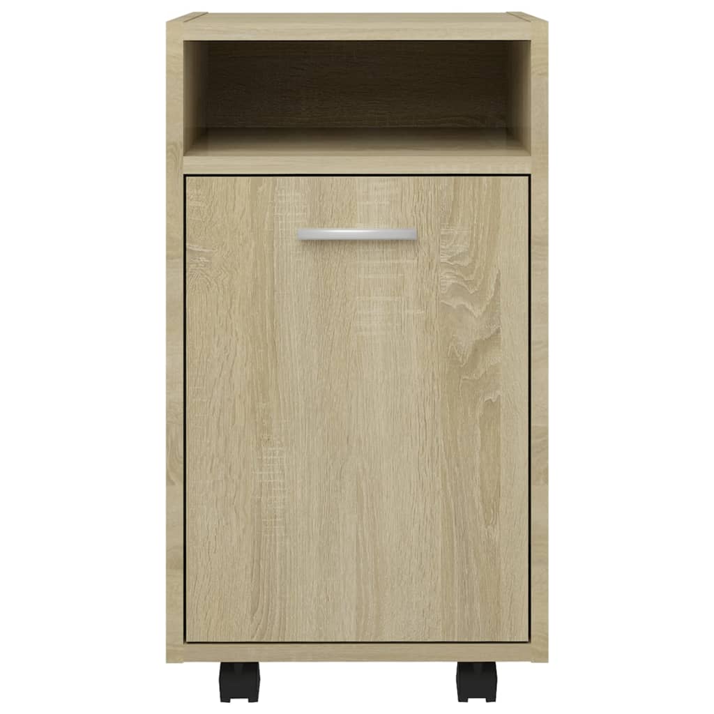 vidaXL Side Cabinet with Wheels Sonoma Oak 33x38x60 cm Engineered Wood