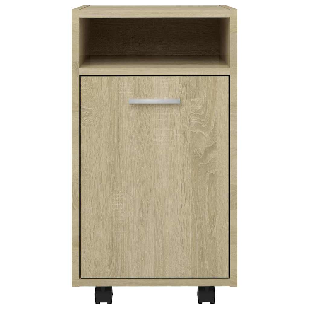 803050 vidaXL Side Cabinet with Wheels Sonoma Oak 33x38x60 cm Engineered Wood