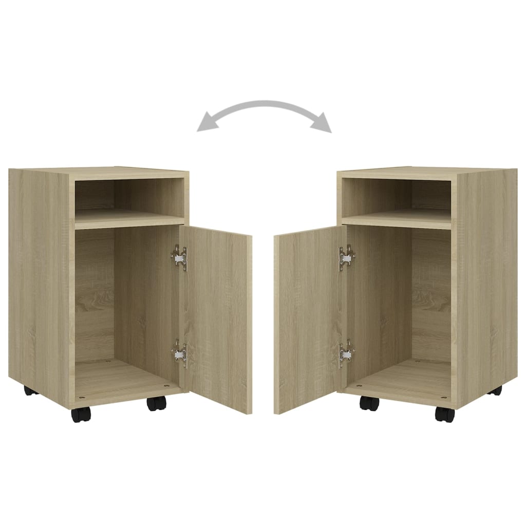 vidaXL Side Cabinet with Wheels Sonoma Oak 33x38x60 cm Engineered Wood