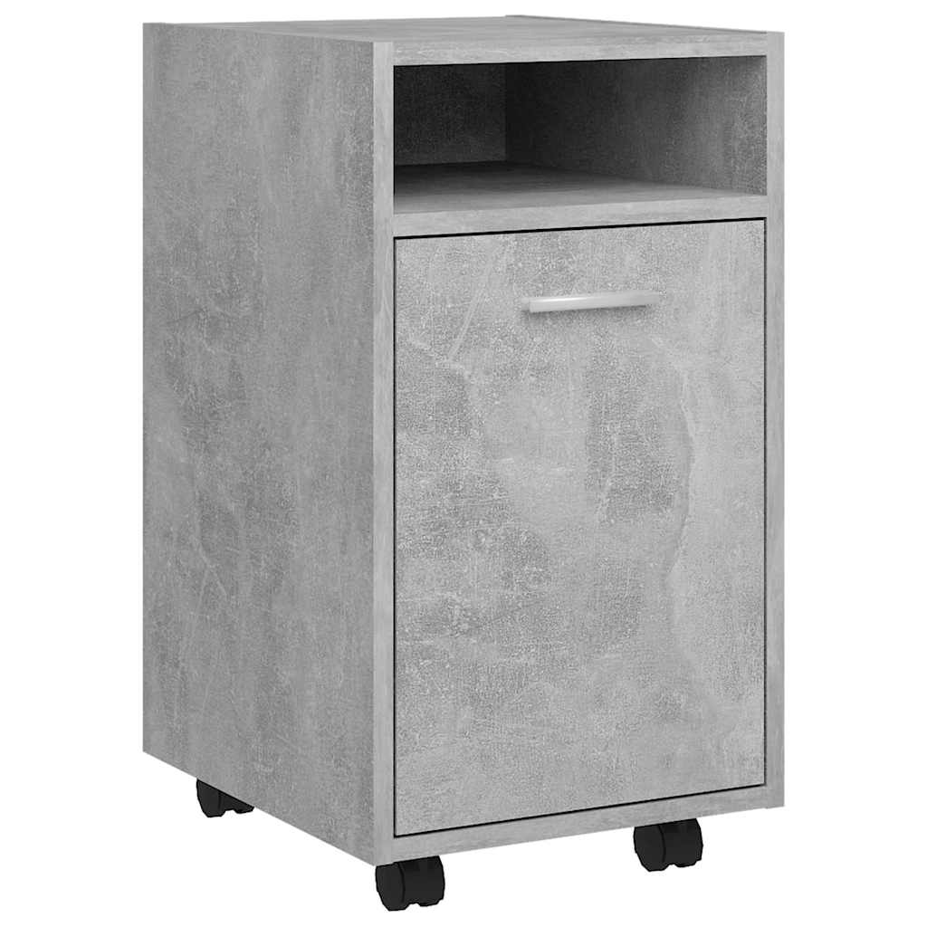 Side Cabinet with Wheels Concrete Grey 33x38x60 cm