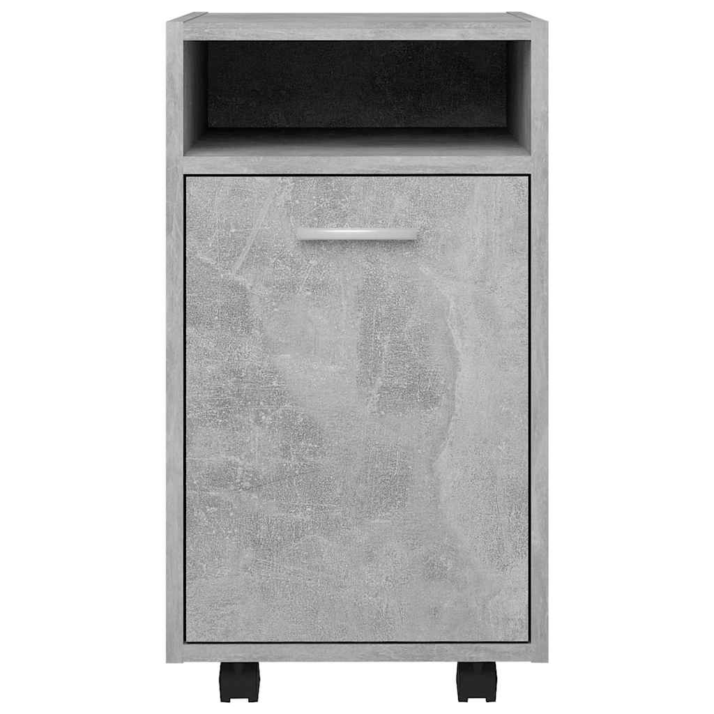 Side Cabinet with Wheels Concrete Grey 33x38x60 cm