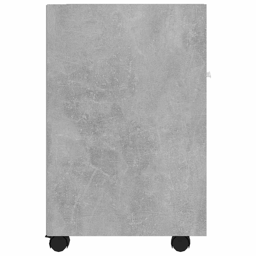 Side Cabinet with Wheels Concrete Grey 33x38x60 cm