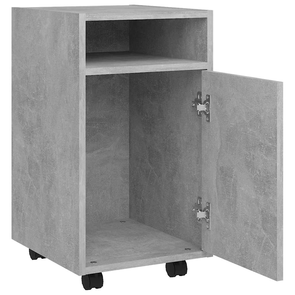 Side Cabinet with Wheels Concrete Grey 33x38x60 cm