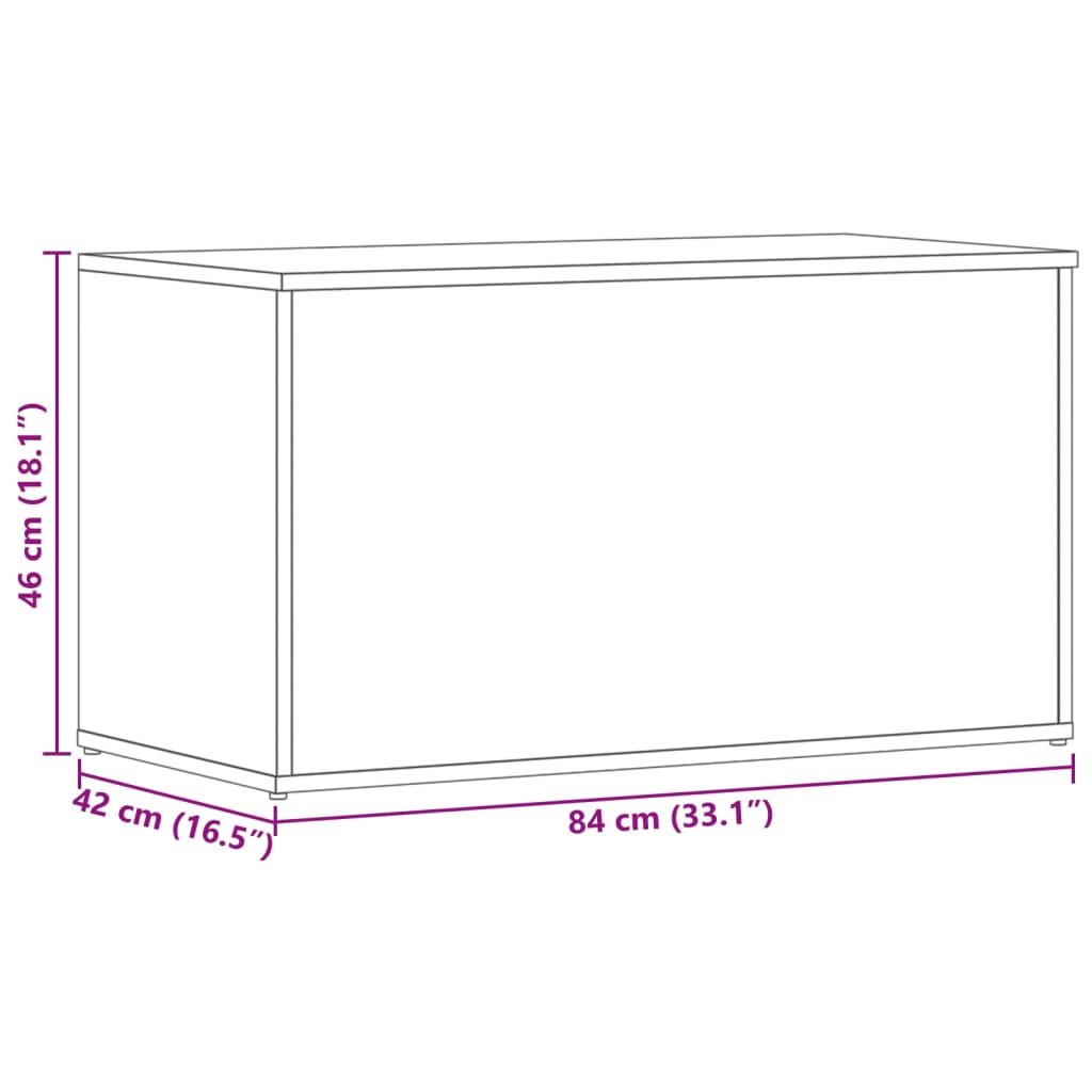 vidaXL Storage Chest White 84x42x46 cm Engineered Wood