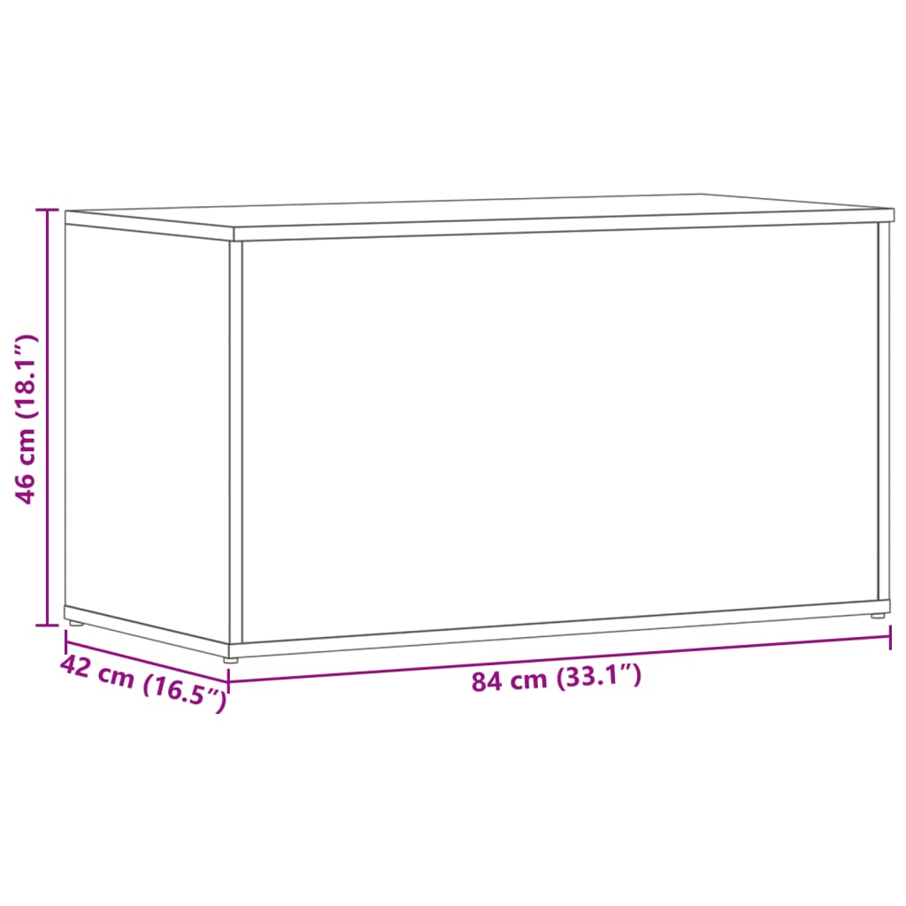 vidaXL Storage Chest Grey 84x42x46 cm Engineered Wood