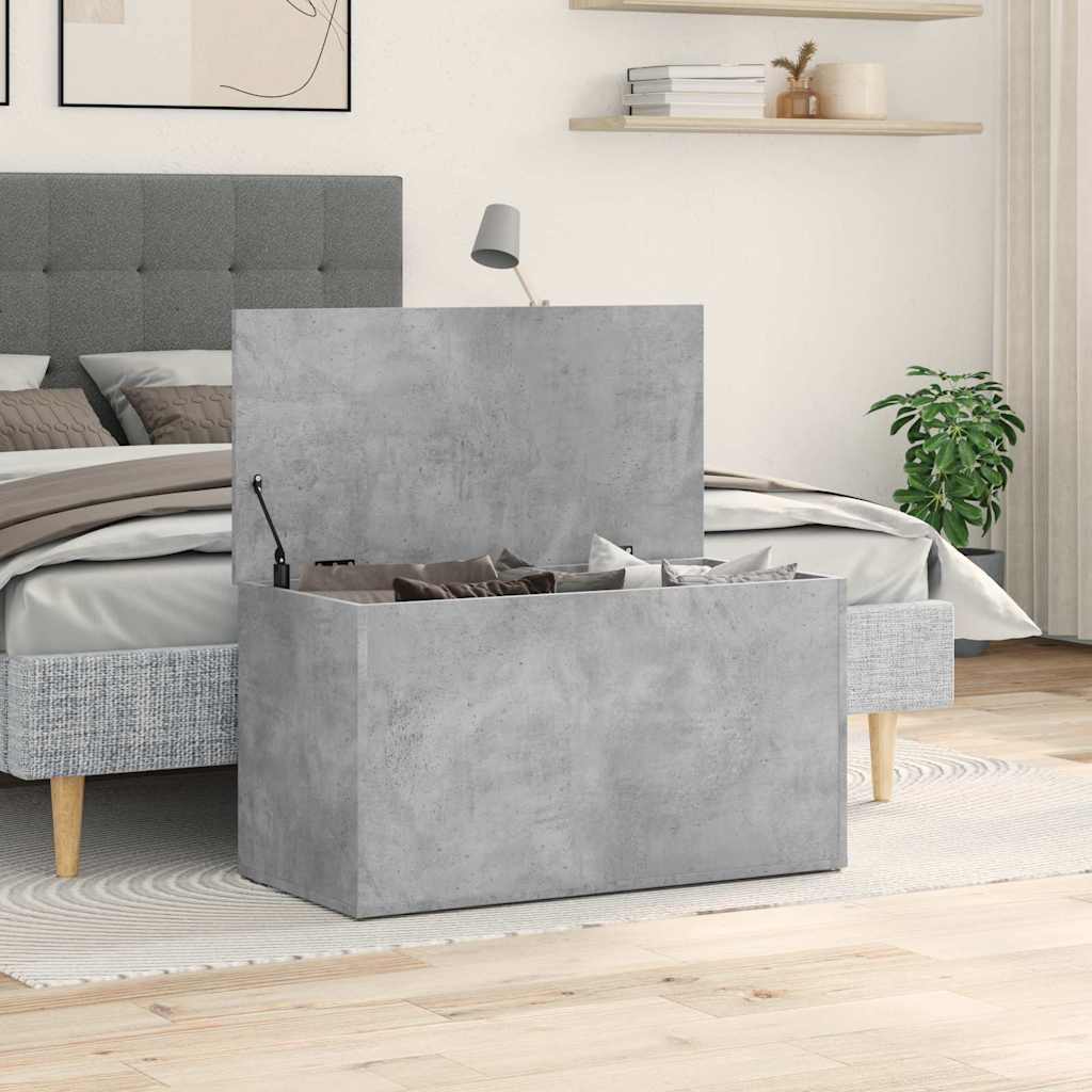 803060 vidaXL Storage Chest Concrete Grey 84x42x46 cm Engineered Wood