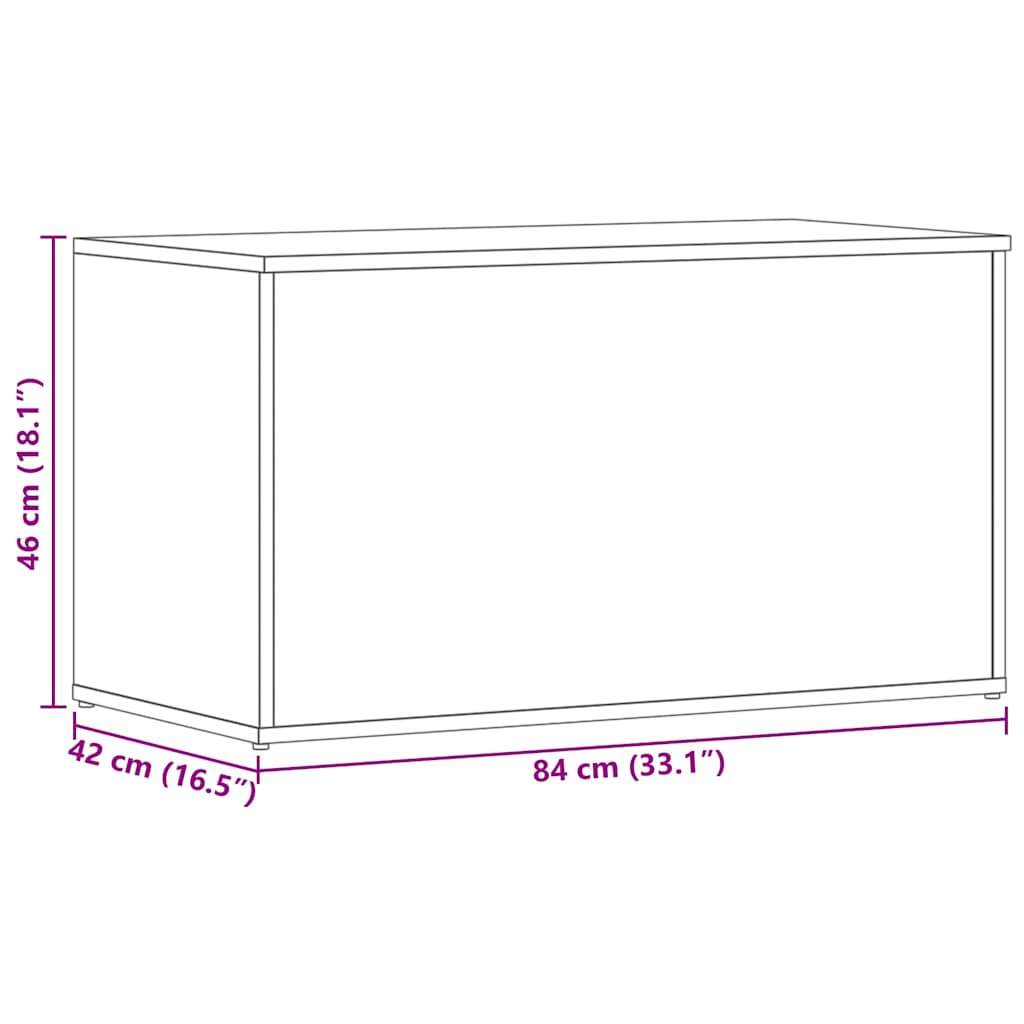 803060 vidaXL Storage Chest Concrete Grey 84x42x46 cm Engineered Wood
