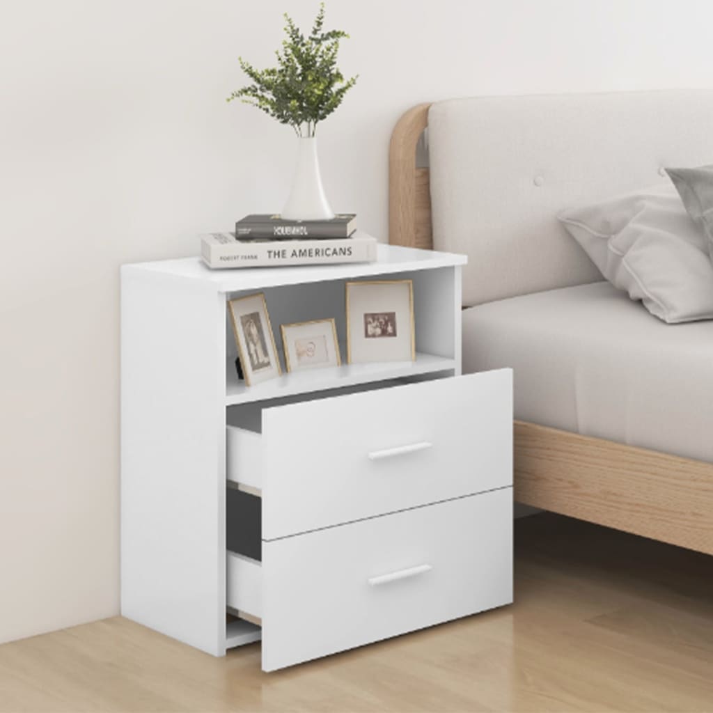 vidaXL Bed Cabinet White 50x32x60 cm