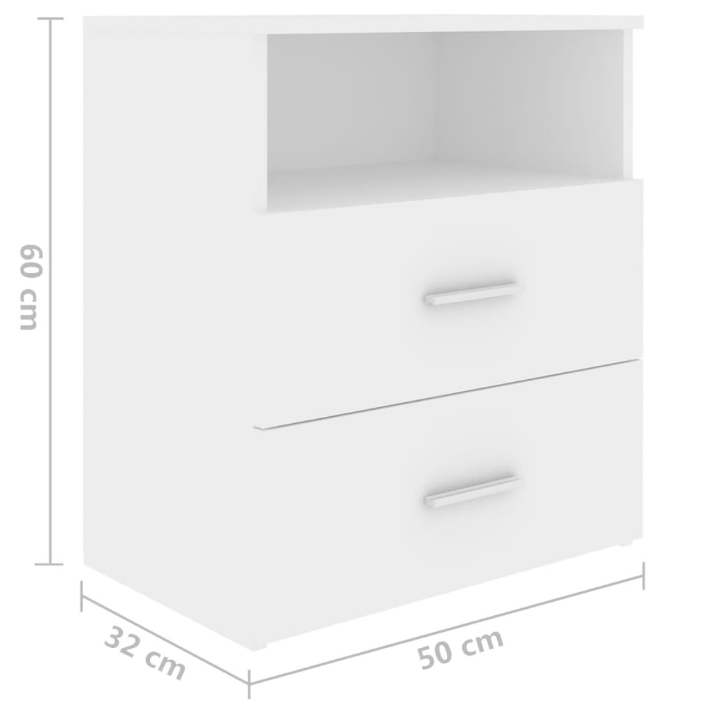 vidaXL Bed Cabinet White 50x32x60 cm