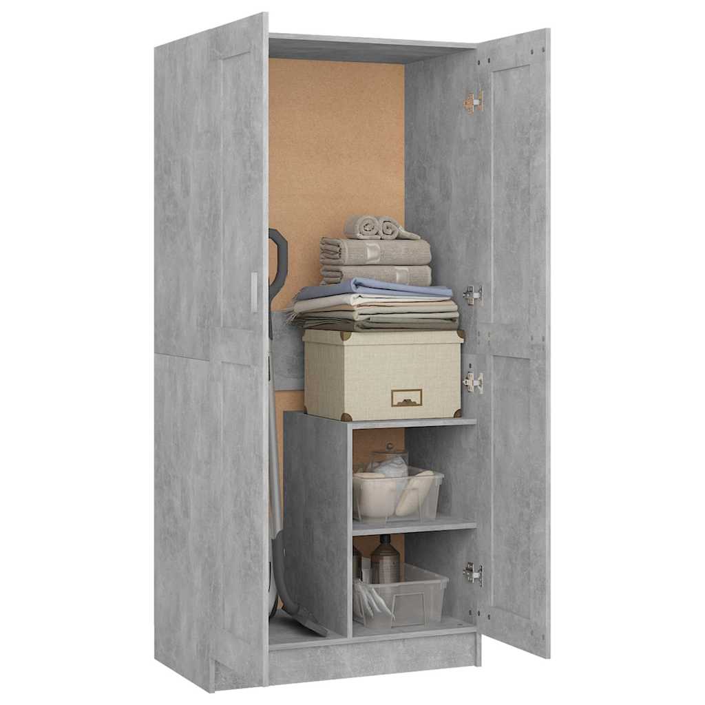 803438 vidaXL Wardrobe Concrete Grey 82,5x51,5x180 cm Engineered Wood