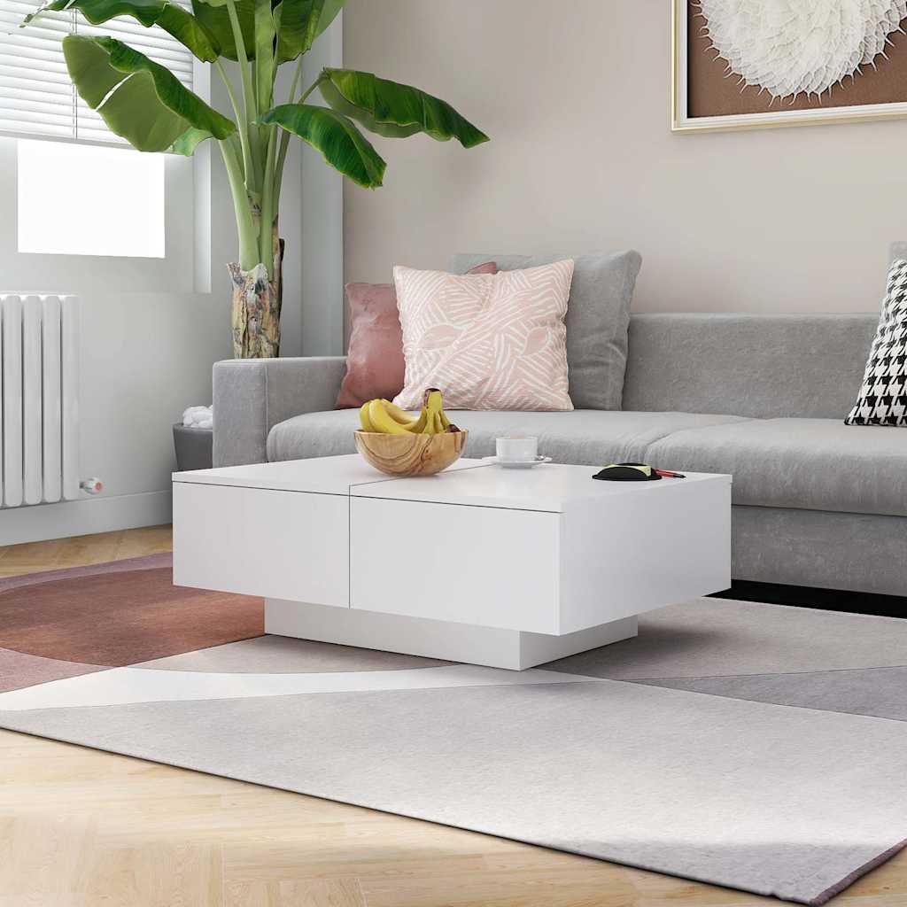 804175 vidaXL Coffee Table White 90x60x31 cm Engineered Wood