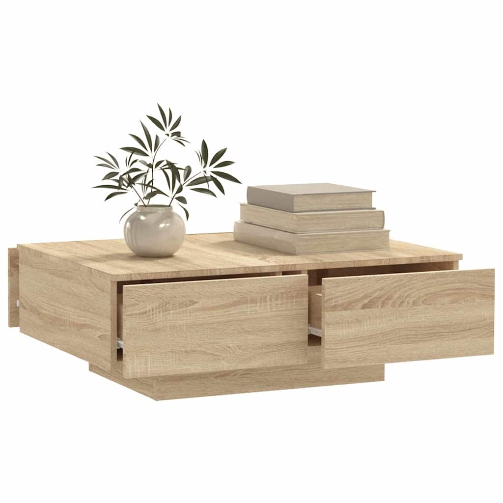 804178 vidaXL Coffee Table Sonoma Oak 90x60x31 cm Engineered Wood