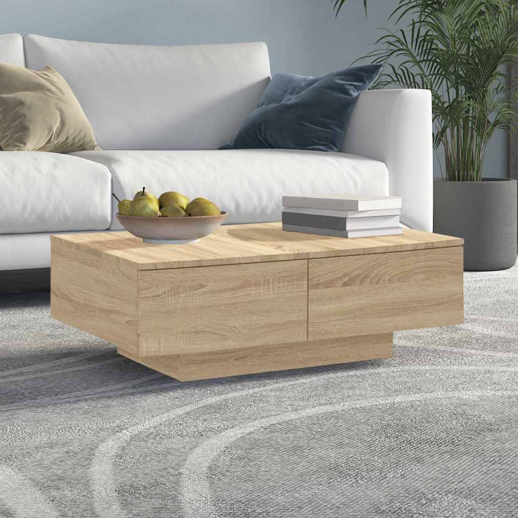 804178 vidaXL Coffee Table Sonoma Oak 90x60x31 cm Engineered Wood