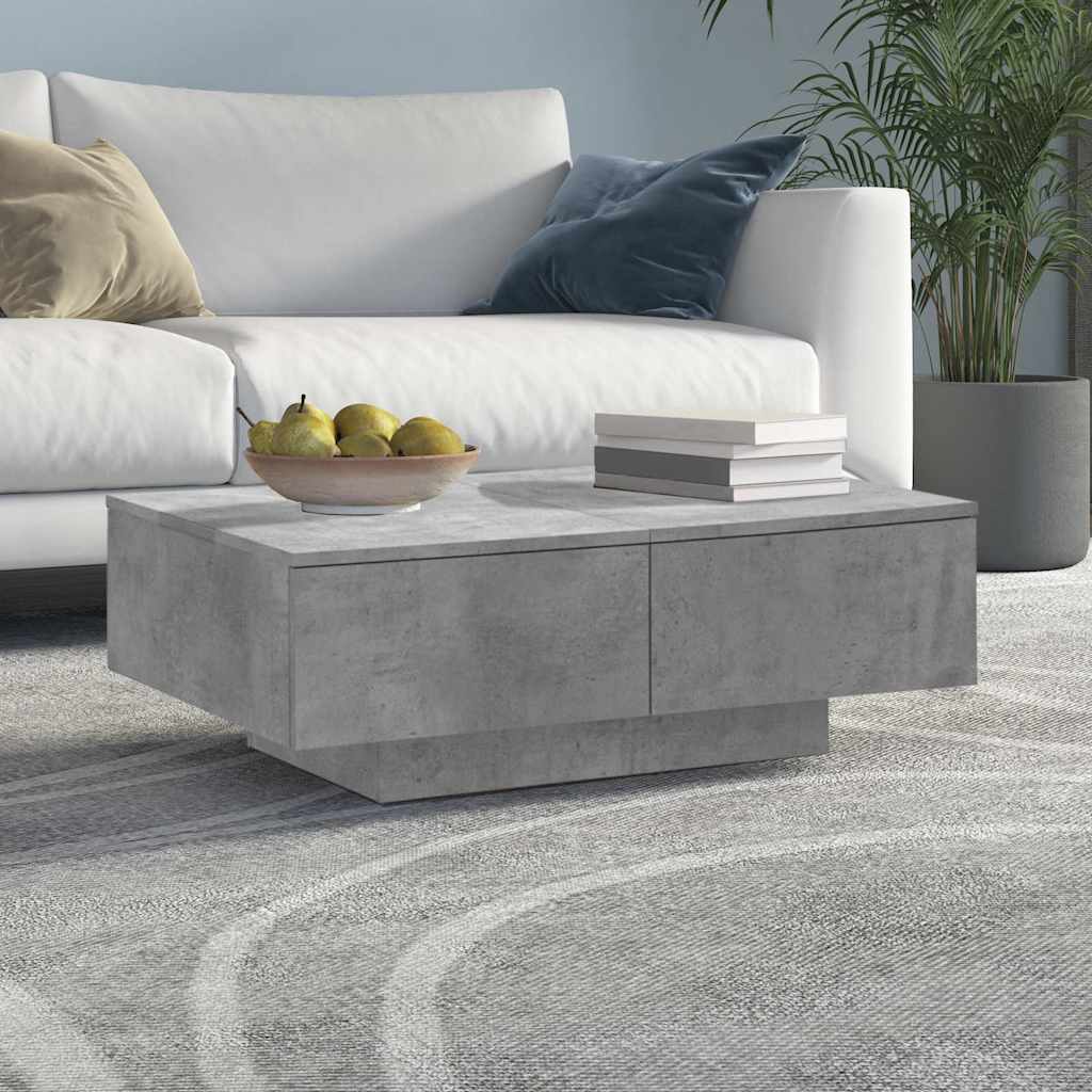804179 vidaXL Coffee Table Concrete Grey 90x60x31 cm Engineered Wood