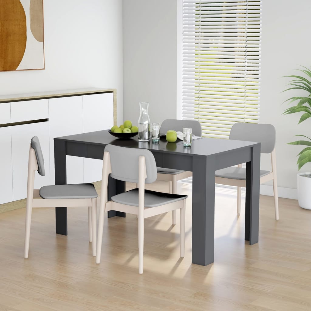 vidaXL Dining Table Grey 140x74.5x76 cm Engineered Wood