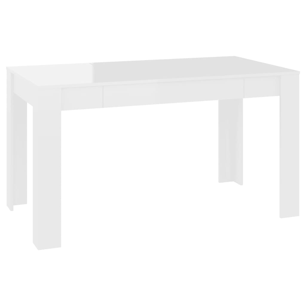 vidaXL Dining Table High Gloss White 140x74.5x76 cm Engineered Wood