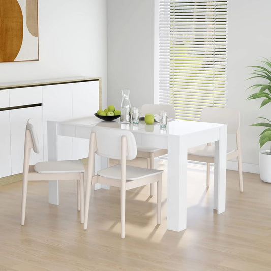 vidaXL Dining Table High Gloss White 140x74.5x76 cm Engineered Wood