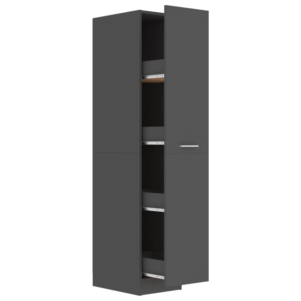 vidaXL Apothecary Cabinet Grey 30x42.5x150 cm Engineered Wood