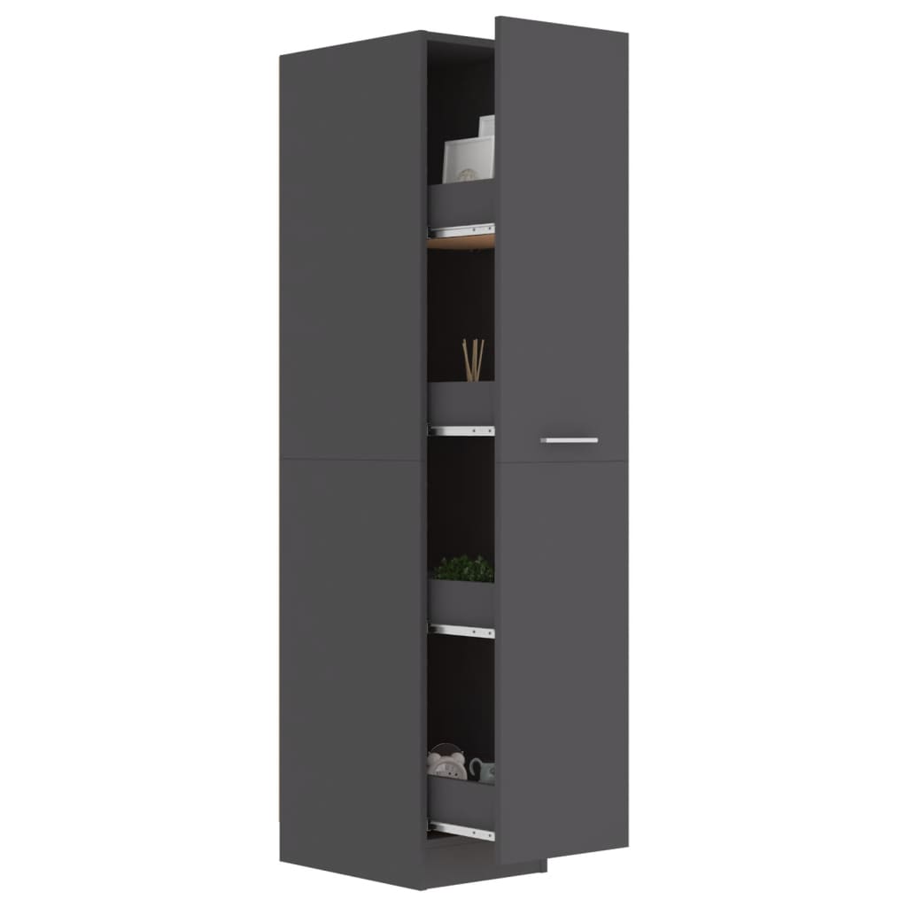 vidaXL Apothecary Cabinet Grey 30x42.5x150 cm Engineered Wood