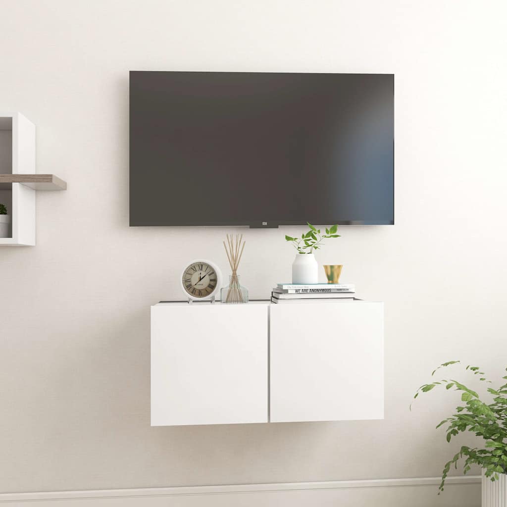 804508 vidaXL Hanging TV Cabinet White 60x30x30 cm