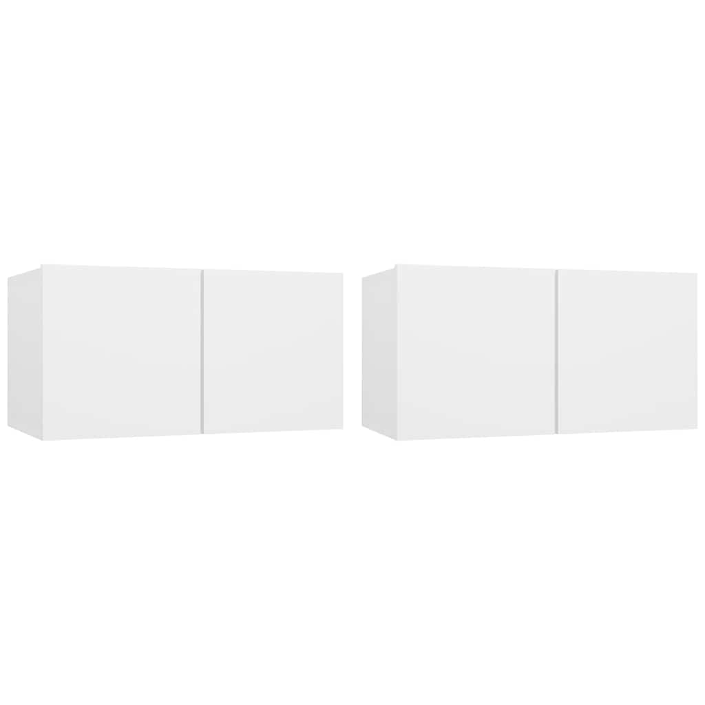 804509 vidaXL 2 Piece Hanging TV Cabinet Set White 60x30x30 cm