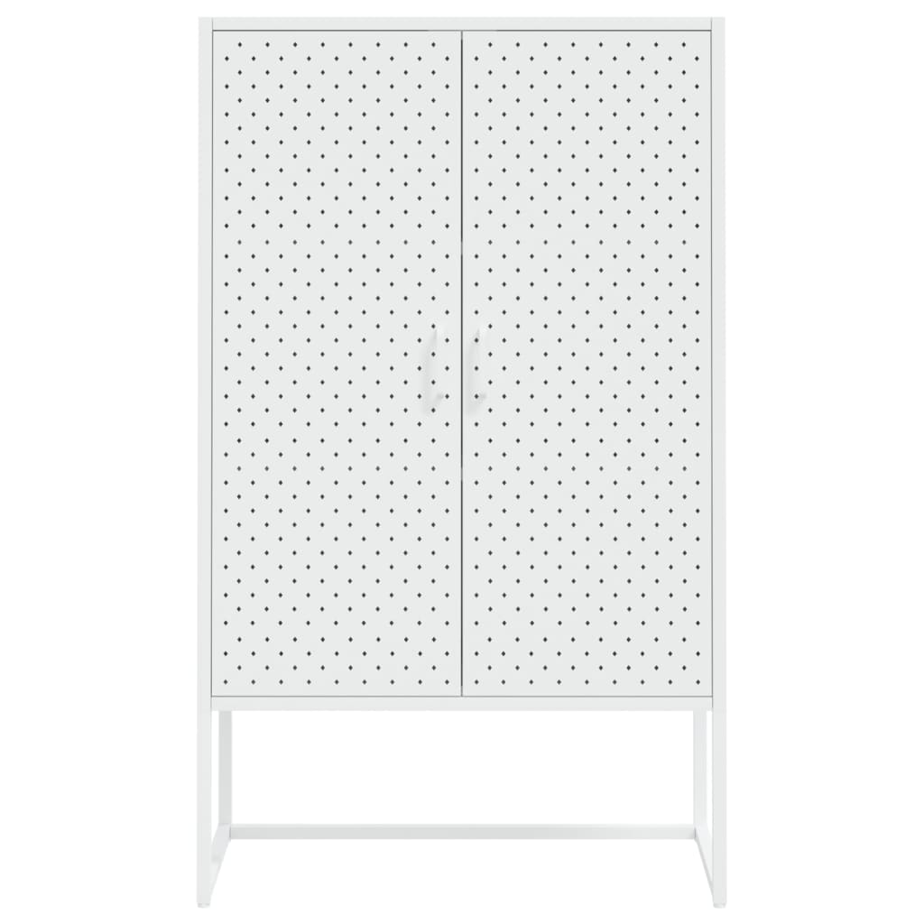 Highboard White 80x35x135 cm Steel