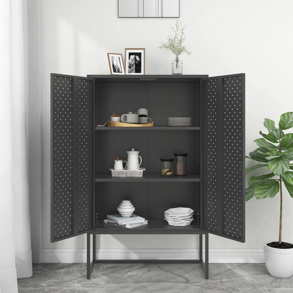 Highboard Anthracite 80x35x135 cm Steel