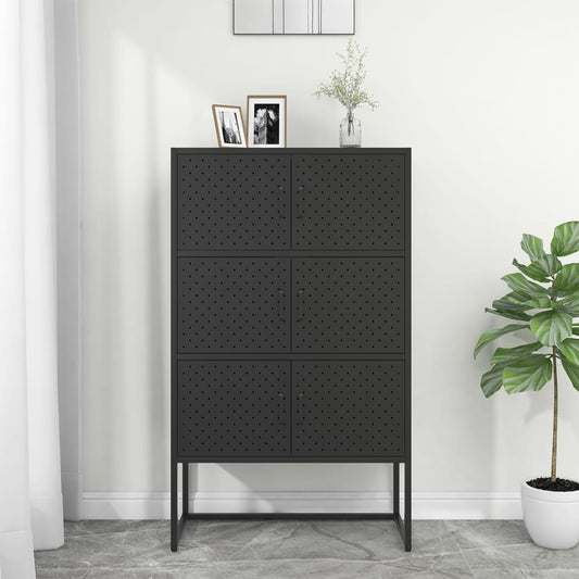 Highboard | Black | Steel | Medium | Highboard Cabinet | Rectangular