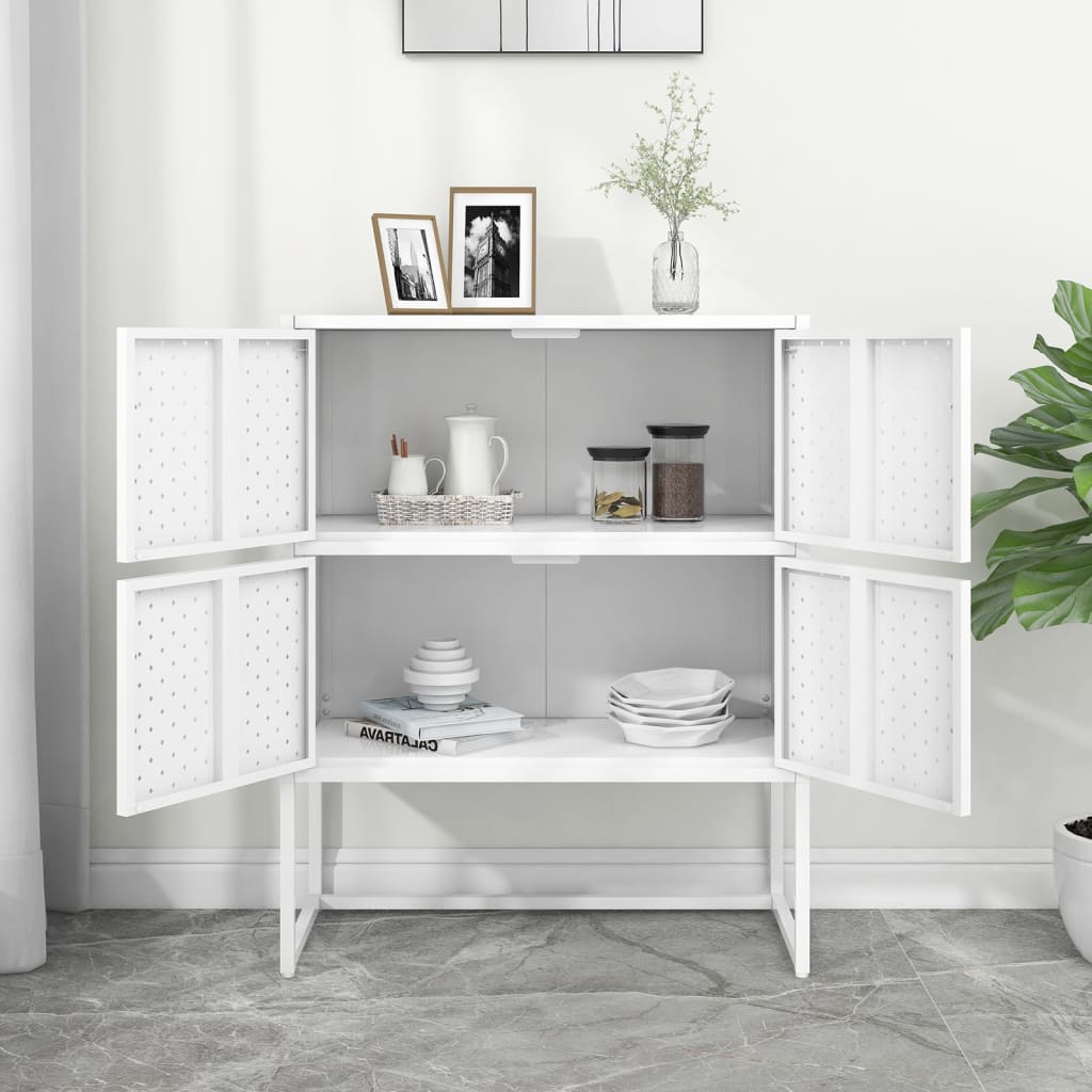 Highboard White 80x35x100 cm Steel