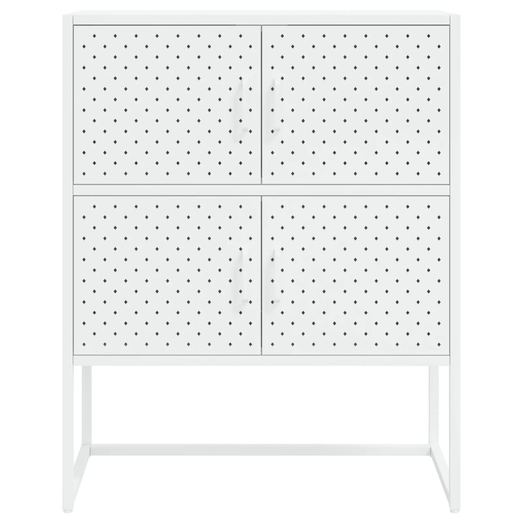 Highboard White 80x35x100 cm Steel