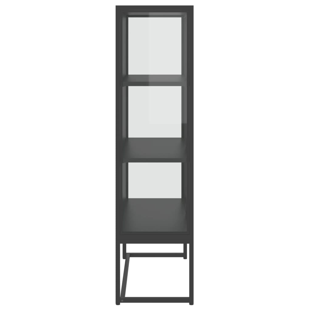 Highboard Anthracite 80x35x135 cm Steel and Tempered Glass