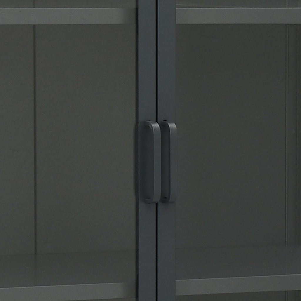 Highboard Anthracite 80x35x135 cm Steel and Tempered Glass