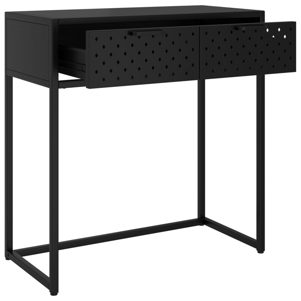 vidaXL Console Table Black 72x35x75 cm Steel